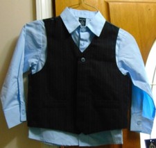 Nautica boys 5 regular blue shirt and vest NWT