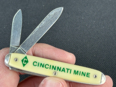 Vintage CINCINNATI MINE Colonial (Prov. RI) Pocket Knife Advertising Mining RARE