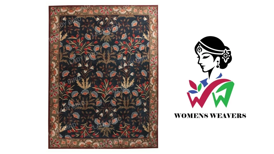 Adeline Multi Black Floral Traditional Wool Area Rug (No Additional Fees) - Image 2 of 4