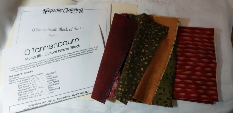 O Tannenbaum Month #5 School House Quakertown Quilts Kit Pattern & Fabric - Image 2 of 2