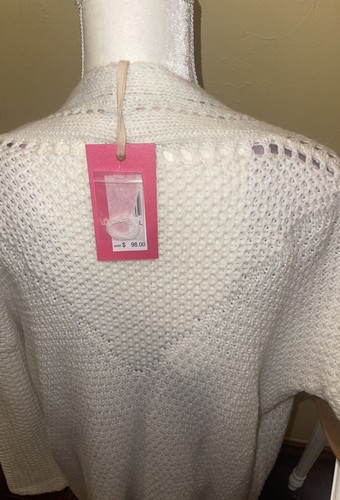 NWT Chelsea & Violet Long Cardigan Sweater - Ivory - Large - Picture 5 of 7