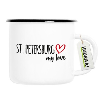 Emaille Tasse St. Petersburg my love Geschenkidee St. Petersburg Geschenk Präsen