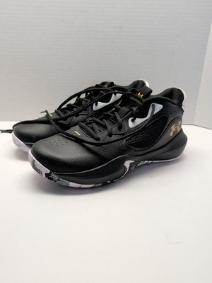 Under Armour UA Lockdown 6 Basketball Shoes Black Gold 3025616-003 Men Size 8 