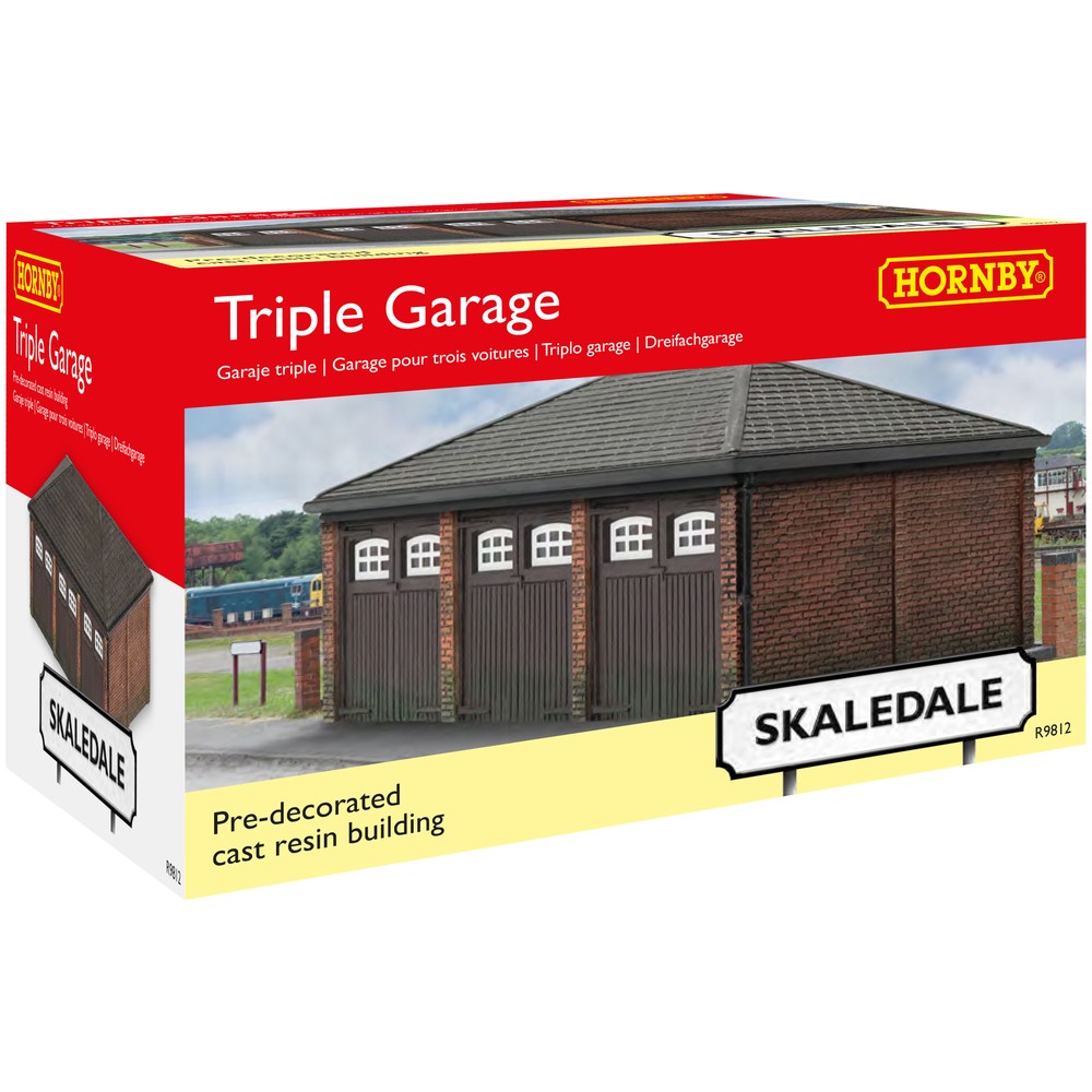 Hornby Skaledale Triple Garage R9812 Resin Building OO Gauge Model Railway