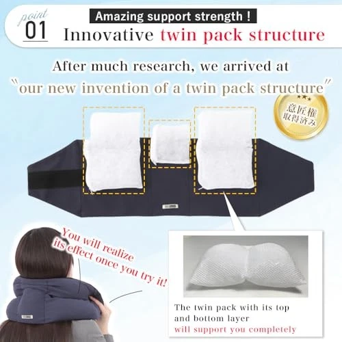 Travel Neck Pillow with Strong Support Compact & Portable Sakura Pink Travel Neck Pillow with Strong Support Compact & Portable Sakura Pink