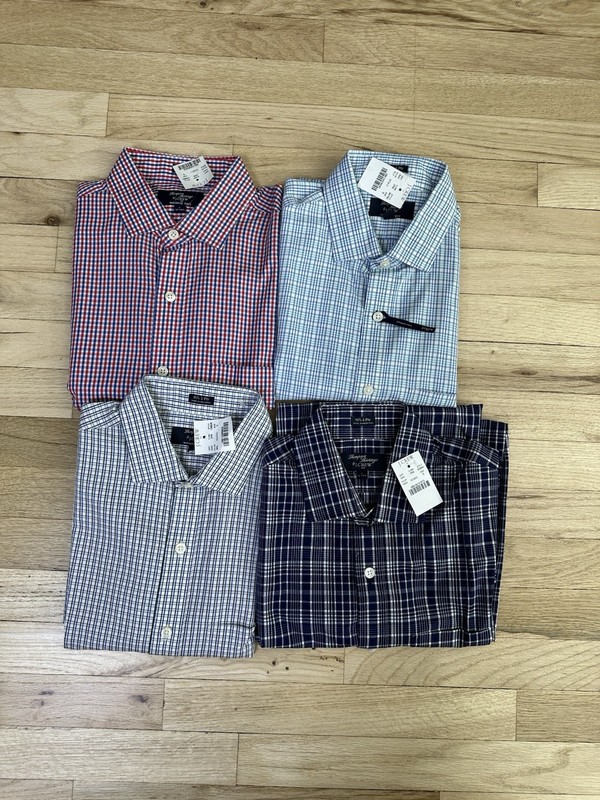 Lot of 4 NEW w Tags J.CREW Thompson Wrinkle Free Dress Shirts Small 14-14.5 $400