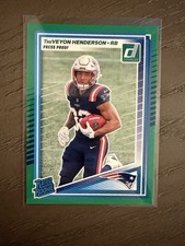 Treveyon Henderson Green Press Proof Rated Rookie-2025 Panini Donruss Patriots