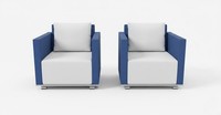 LuxuriöSes Sofa-Set Glatte Ecken Minimalistischer Stil Blaue Farbe