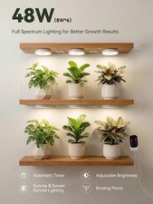 48W 6PCS Smart Grow Light Full Spectrum LED Auto Timer  BT APP for Indoor Plant