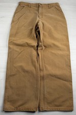 Vtg Carhartt B11 BRN Carpenter Pants Brown Loose Wide Leg Work Grunge Y2K 34x30
