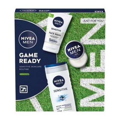 Nivea Men Geschenkset   Game Ready (Duschgel Sensitiv/ Gesichtsreiniger/ Creme)