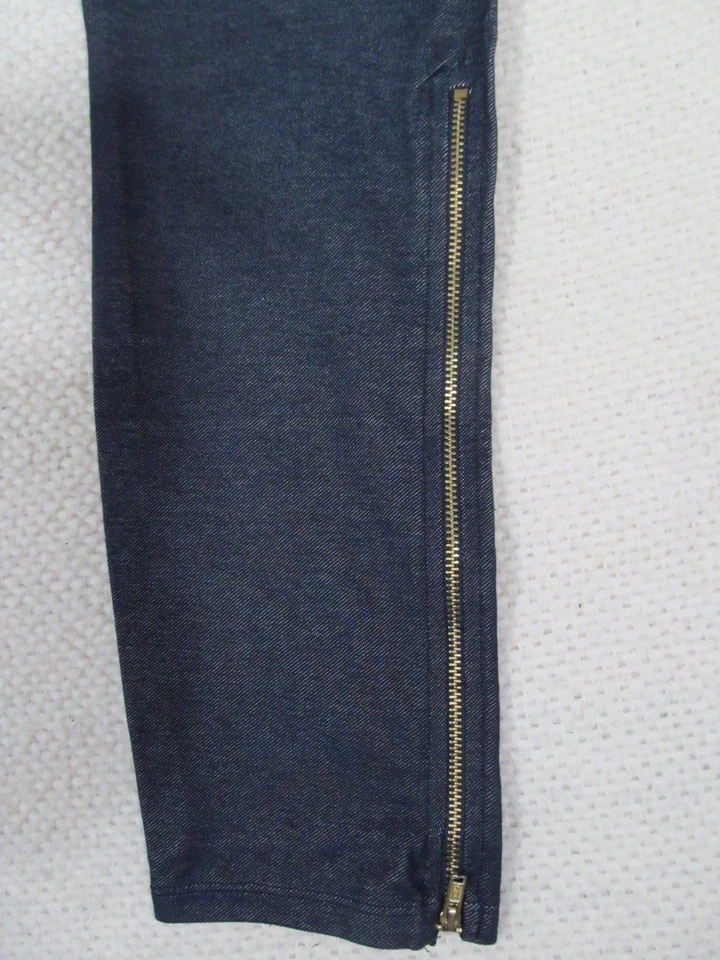 Pantalones ajustados para mujer Miley Cyrus Jeggings XL dorados con cremallera elástica denim Y2K Foto 4 de 4