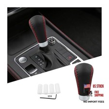 Car Shift Knob Leather Weighted Manual Gear Shifter Knob With 4pcs Blackred