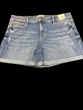 Women's Jordache Blue Jean Shorts Size 14 with Gold Stitching