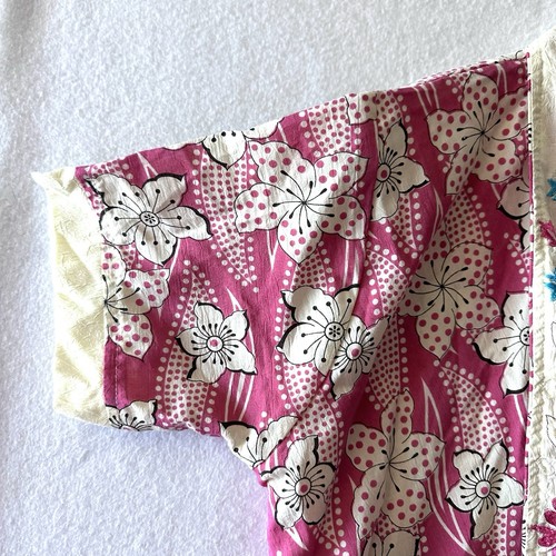 Hawaiian Kimono L Large Embroidered Muumuu House Lounger Robe Plumeria Aloha - Picture 5 of 10