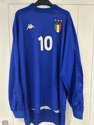 Italy 98/99 Home Long Sleeve Size L  Del Piero, Baggio , Totti  Ex Con For Age