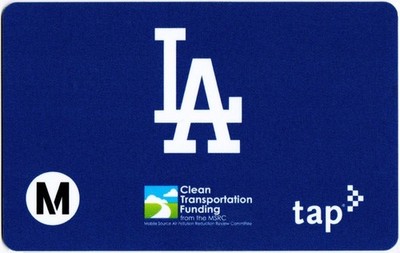 Metro TAP Card L.A. DODGERS Promotional 2023 Bus Subway Train Transit Fare