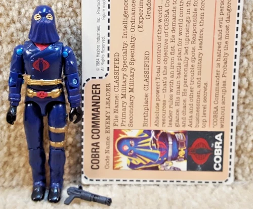 Complete Really Nice Vintage 1984 GI Joe Hooded Cobra Commander v2 With Filecard