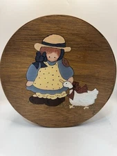 Vintage Country Farmhouse Goose Folk Art Wooden Pantry Box