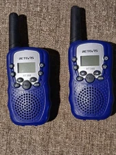 Retevis RT388 Kids Walkie Talkies UHF LCD+Flashlight, Royal Blue - One Pair