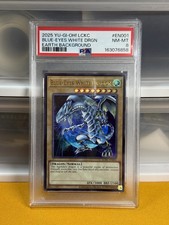 Yu-Gi-Oh Blue-Eyes White Dragon LCKC-EN001 Earth BG Graded PSA 8 NEAR MINT-MINT