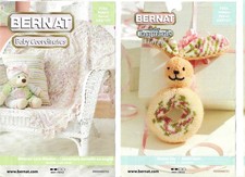 2 Bernat Knitting Patterns, Baby Coordinates,Blanket Bunny Toy