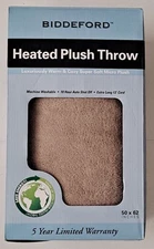 Biddeford Heated Plush Throw Blanket Auto Shut Off Digital Control 50 x 62 New