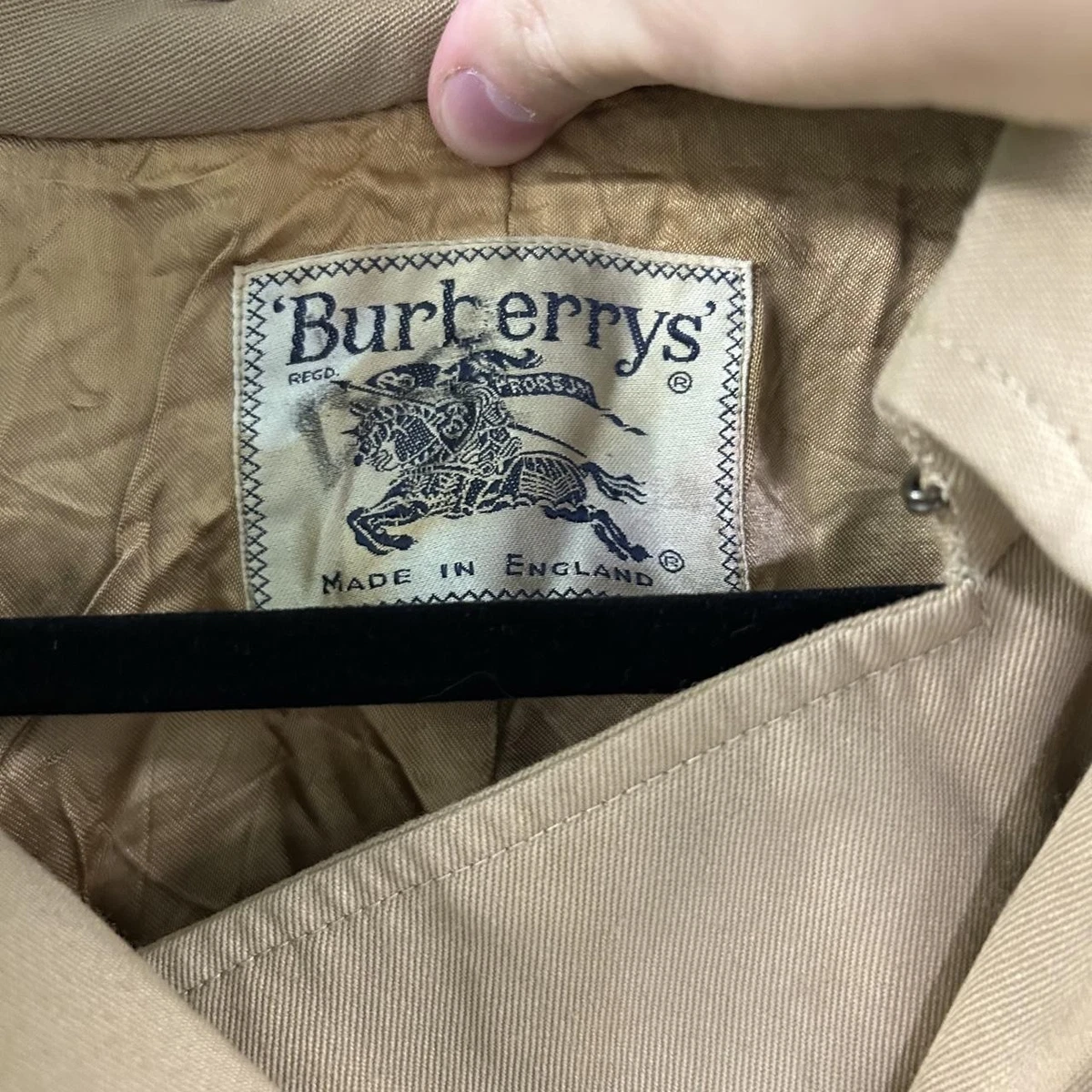 Vintage 1980s Burberry London Double Breasted Beige Trench Coat Size L