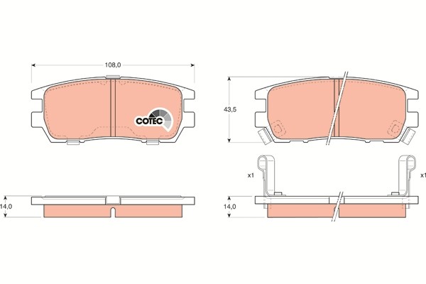 Trw GDB1127 BremsklöTze, BremsbeläGe FüR Mitsubishi Pajero I (L04_G, L14_G)-image