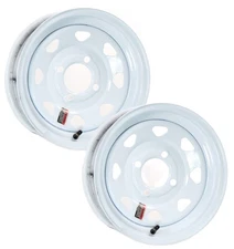 eCustomrim 2-Pack Trailer Wheel White Rims 13 x 4.5 Spoke Style 4 Lug On 4 Inch