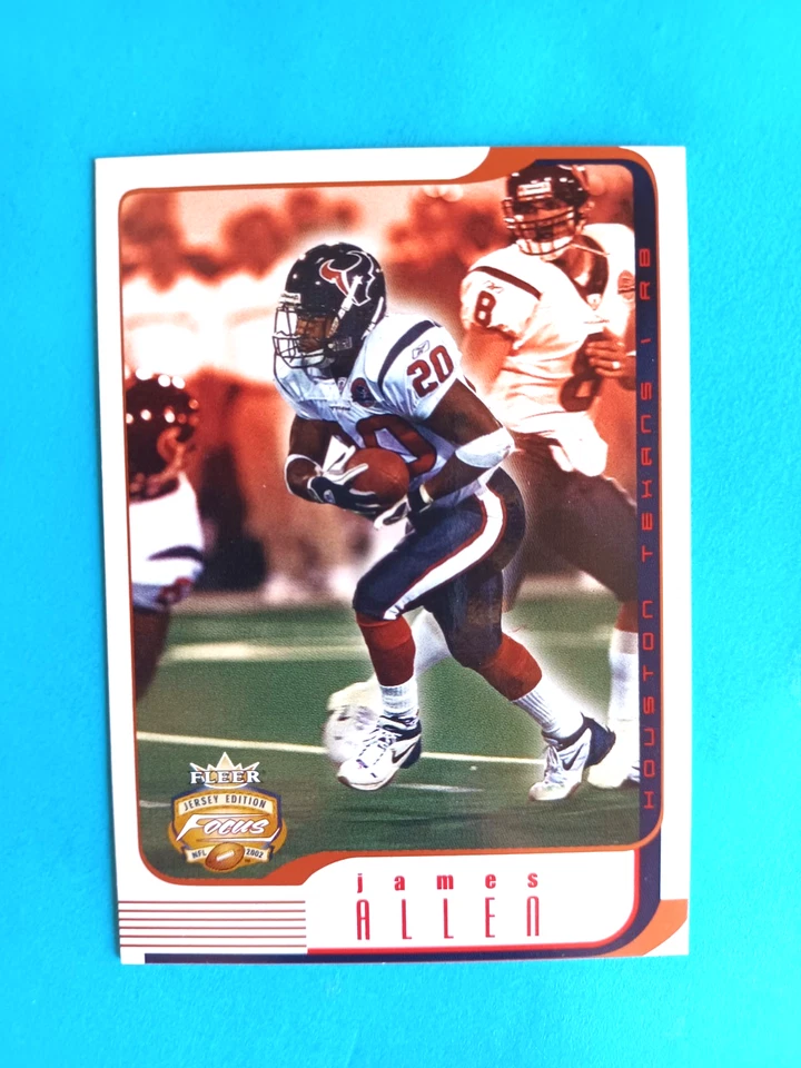 2002 FLEER FOCUS JAMES ALLEN #26 JERSEY NUMBERS PARALLEL #XX/20 HOUSTON TEXANS - Image 2 of 3