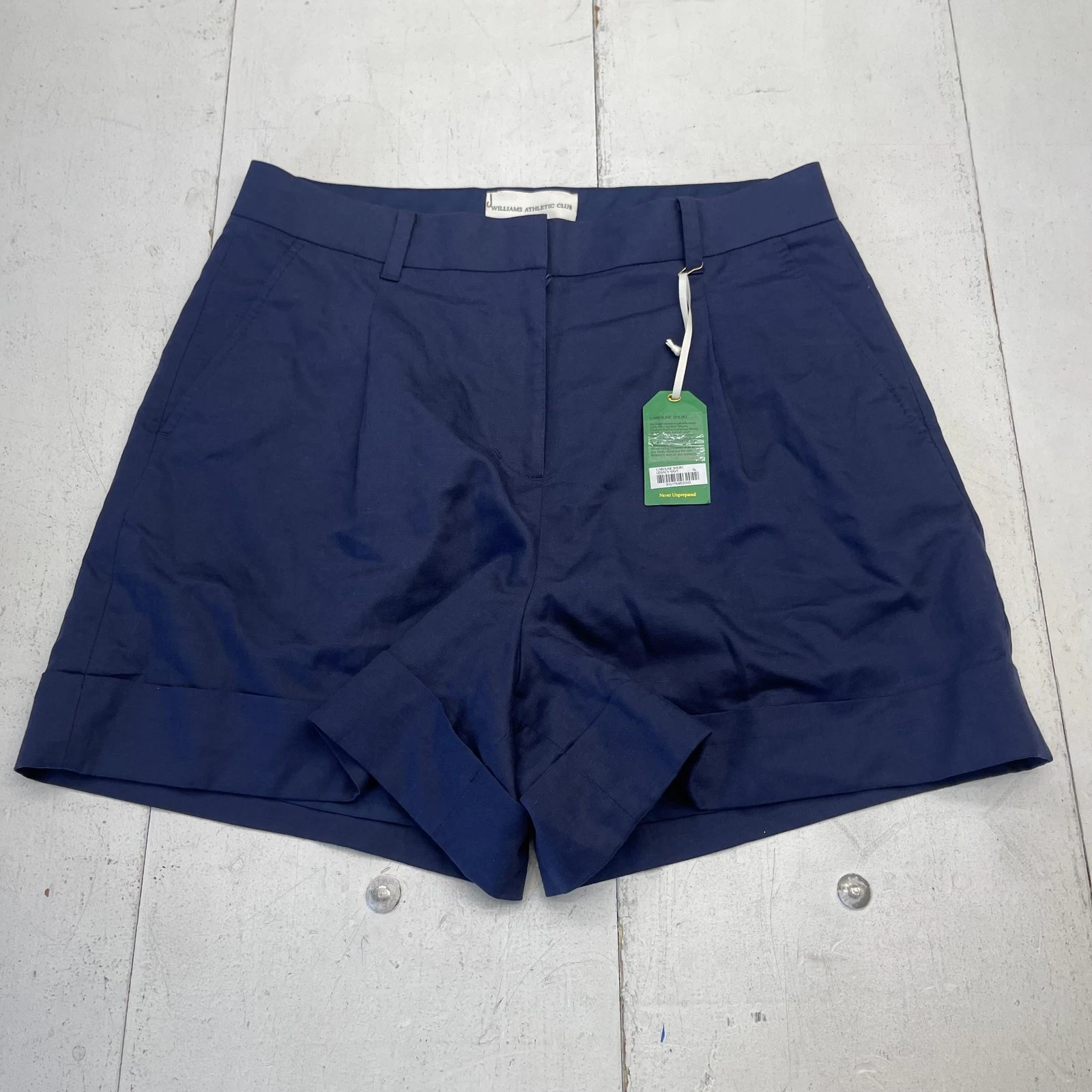 Williams Athletic Club Chino Shorts Womens XL Blue Caroline Short Cuffed Casual