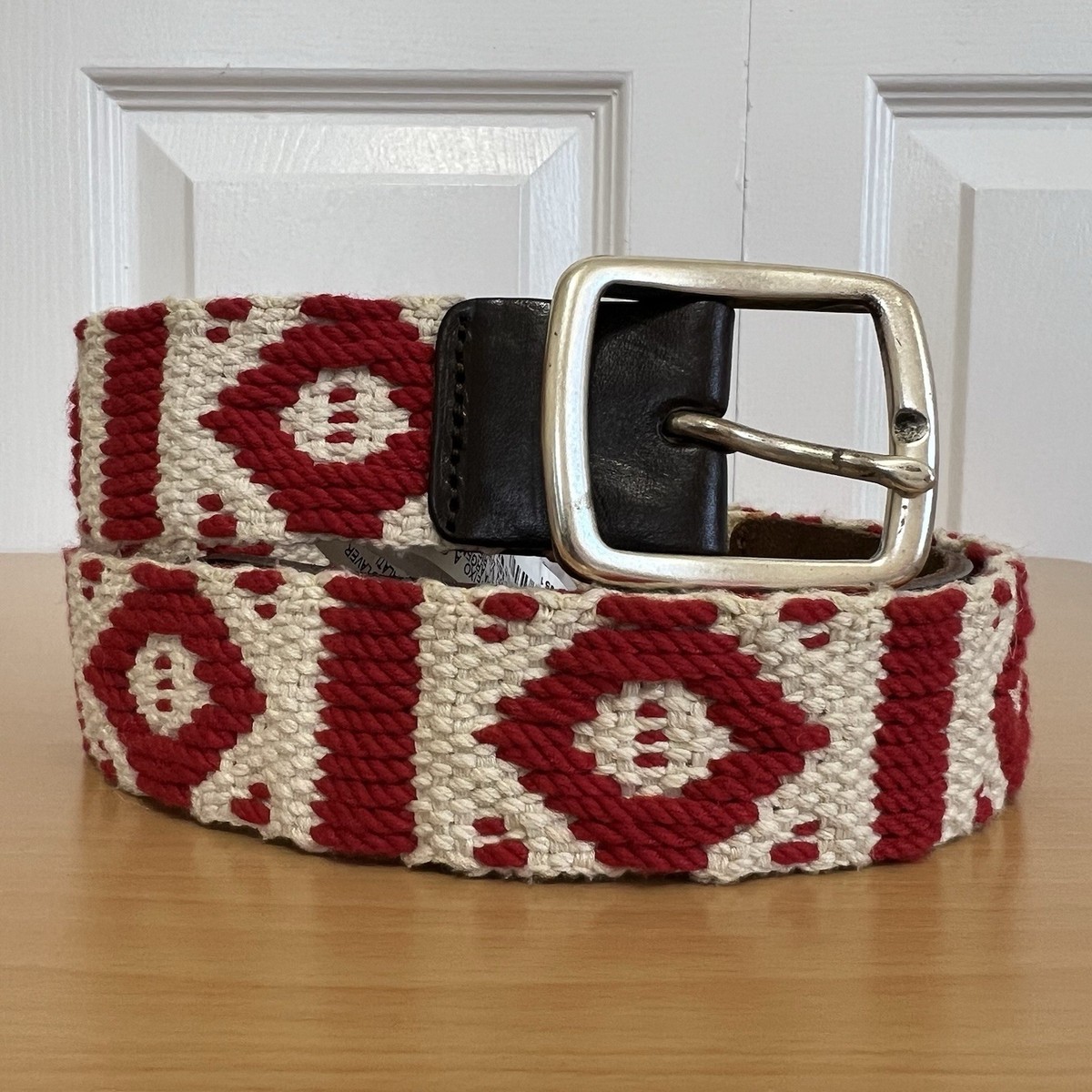Zara Woven metallic Belt Zara Braided Jute Belt Womens L Woven Boho Wide Festival  main image 3