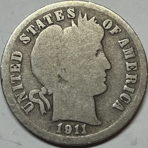 1911-D 10C Barber Dime