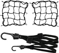 3 Pack Motorcycle Net - 2 Pack Heavy Duty 40cm Elastic Luggage Cargo Net+ 23....