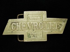 NG03126 VINTAGE 1970s  CHEVROLET  CAR COMPANY SOLID BRASS BARON BELT BUCKLE