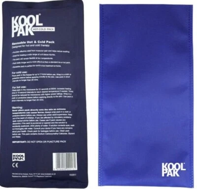 Koolpak Large Luxury Reusable Hot Cold Pack First Aid Plain Relief + Sleeve