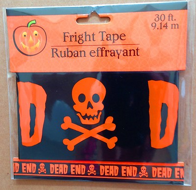 Pirate Skull Crossbones-DEAD END-Fright Caution Tape-Halloween Decoration Prop-B