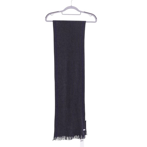NWT Calvin Klein Pinstripe Rasch Scarf OS Gray Knit Rectangle Fringe Trim - Afbeelding 2 van 12