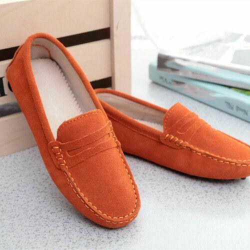 Damen Slipper Halbschuhe Mokassins Lederpumps auf Wildleder Damenschuhe flach Fahren - Bild 20 von 30