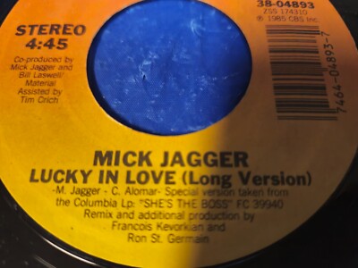 MICK JAGGER - LUCKY IN LOVE / RUNNING OUT OF LUCK -  7'' VINYL SINGLE