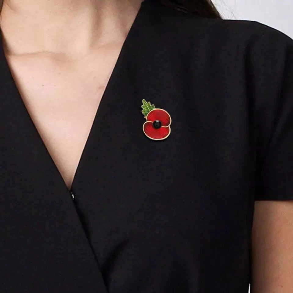 Broche flor amapola ZARD para que no olvidemos el Día de los Caídos Día del Recuerdo Prendedor Foto 2 de 4