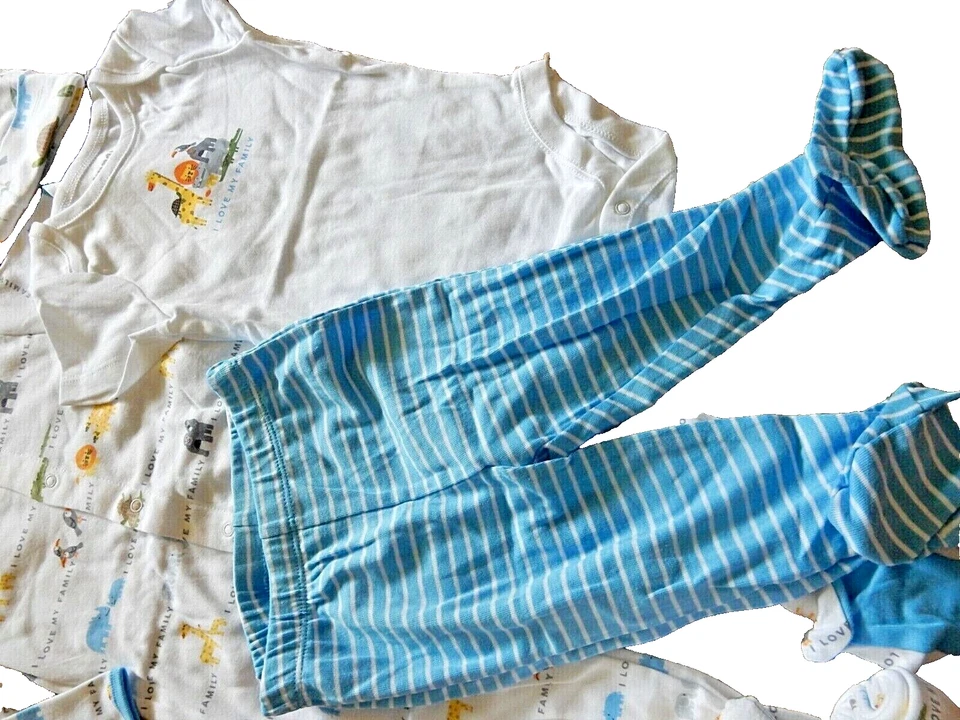 J4 NUEVO CON ETIQUETAS 6-9M The Children's Place 4 Piezas SAFARI Conjunto de Conjunto para Dormir (SIN Mantas) Foto 2 de 3