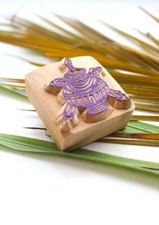 Auspicious Kalasha or Treasure Vase Symbol Mini Wooden Block Print Stamp