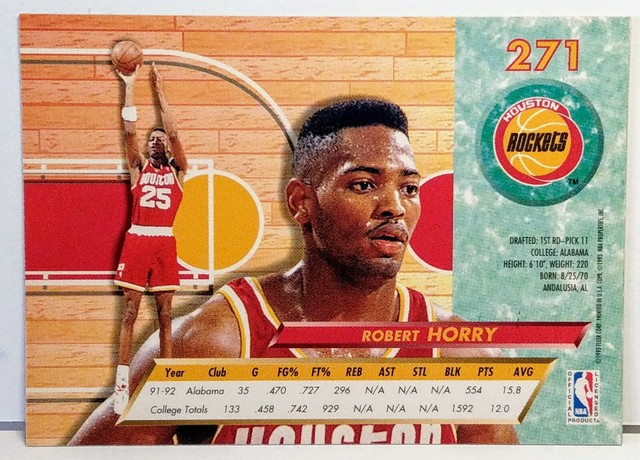 1992 93 FLEER ULTRA ROOKIE ROBERT HORRY CARD 271 HOUSTON ROCKETS EBay