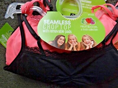 New Fruit of the Loom 4 Cotton Bras Size 30 w Removable Pads 2
