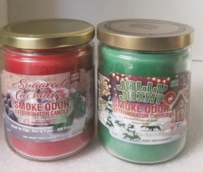 Smoke Odor 13 oz Jar Holidays & Christmas Candles Sugared Cranberry + 1 more