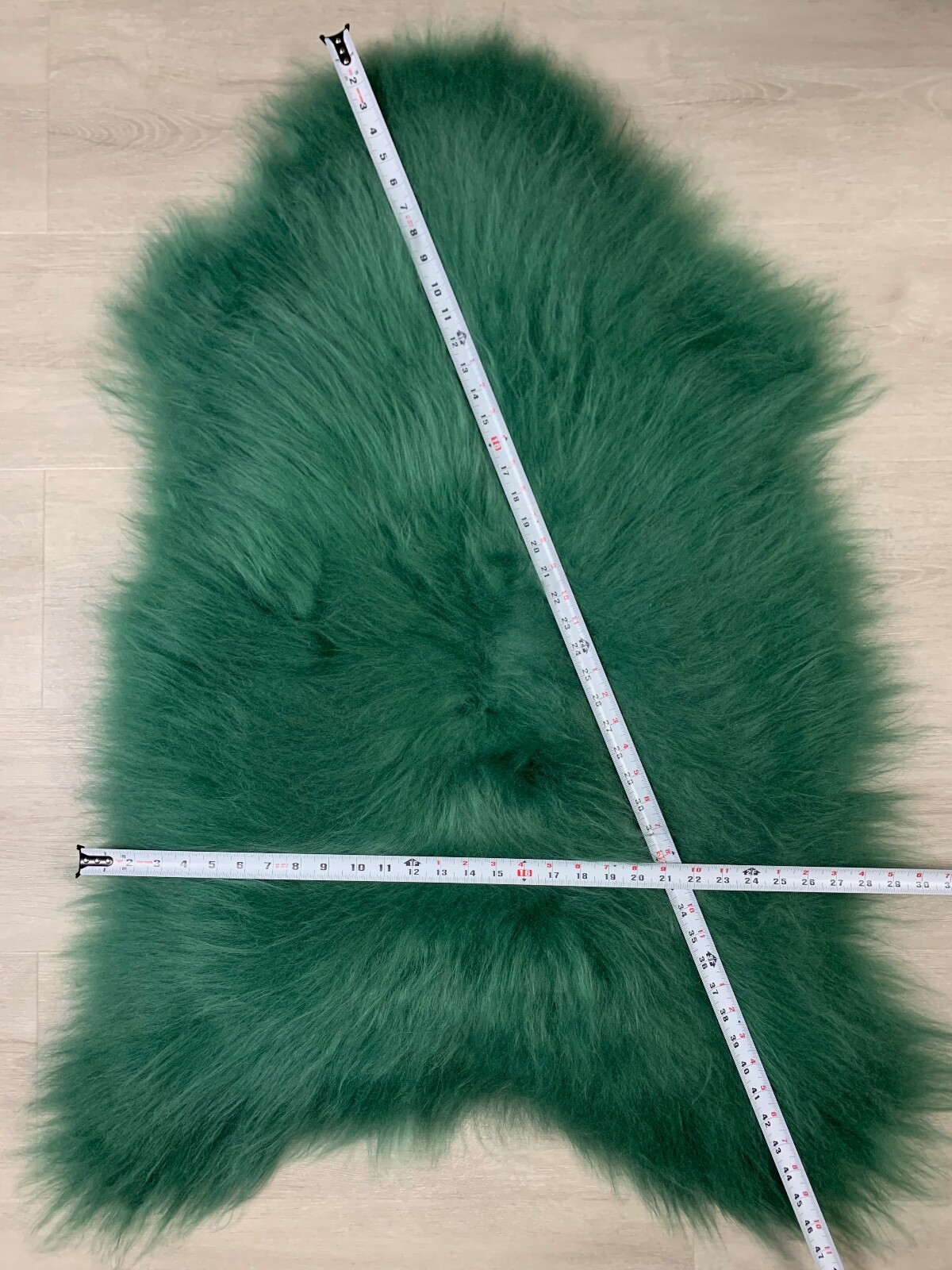 Icelandic Green Sheepskin Rug , Real Sheepskin pelt Leather Soft Cover