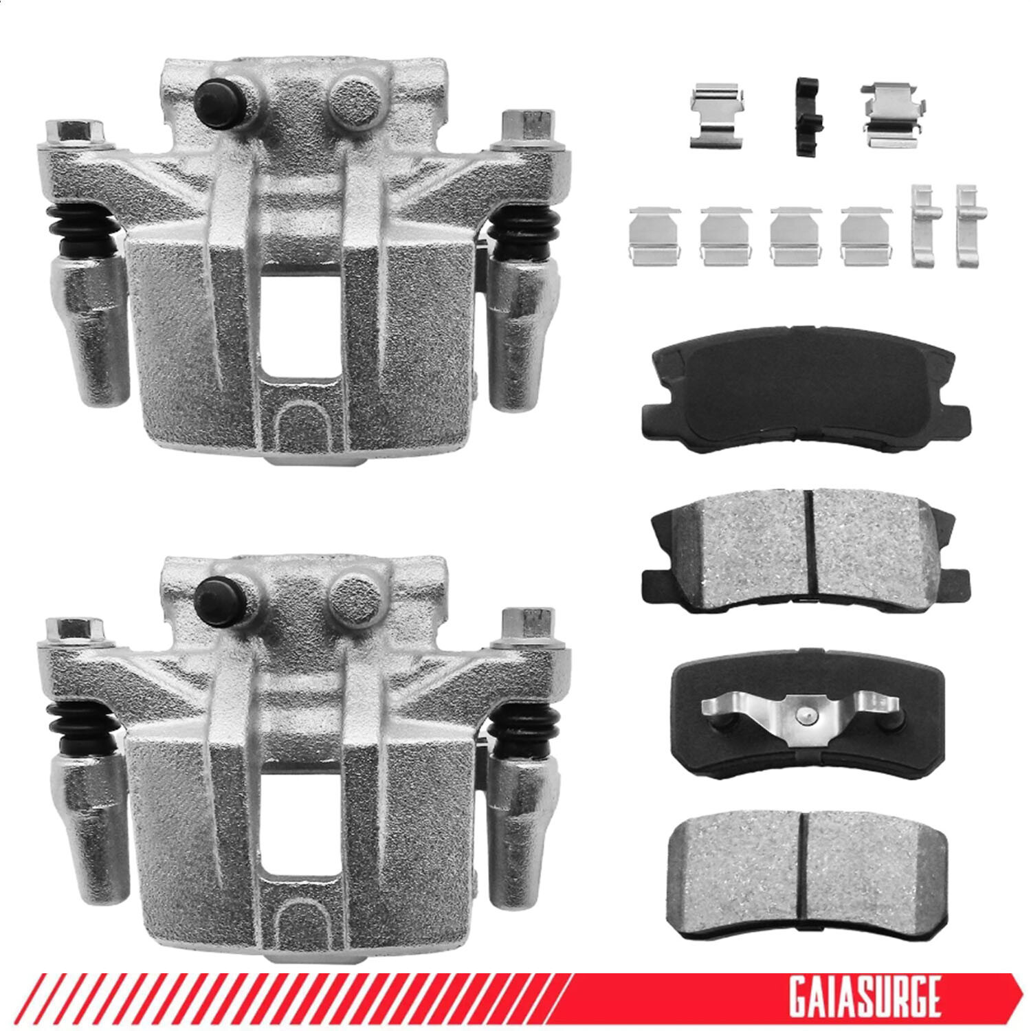 Complete Rear Brake Kit - Rotors, Pads, Calipers & Brackets For Patriot, Compass, Avenger, Sebring, 200