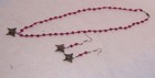 Butterfly Pendant & Pierced Earrings Red/Purple Beads, Silver Tone Butterfly 110 — photo 7